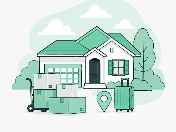 Relocating, moving boxes and luggage